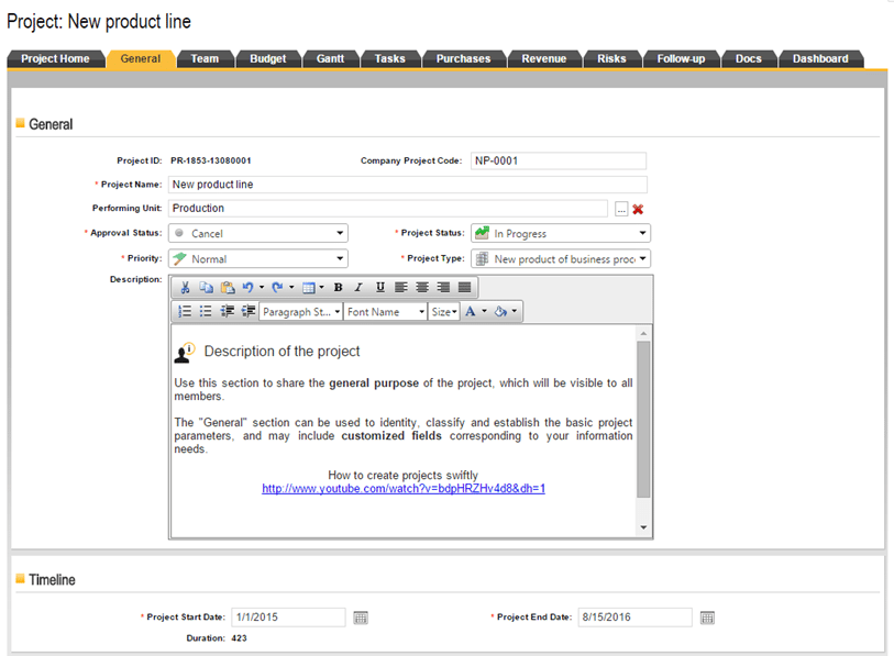 Información general del Proyecto con ITM Platform